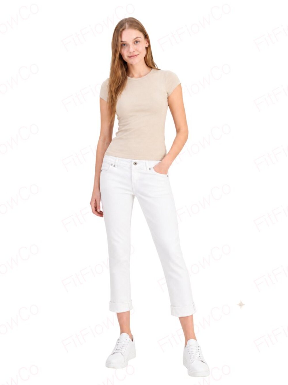 U.S. Polo Assn White Cuffed Capri Pants Juniors 1/2 Stretch Cotton